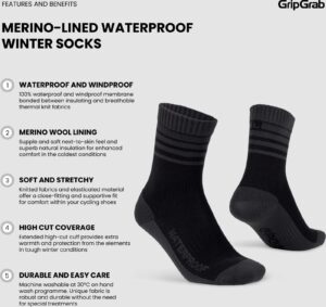 GripGrab Merino-Lined Wasserdichte Winter Socken – Bild 4