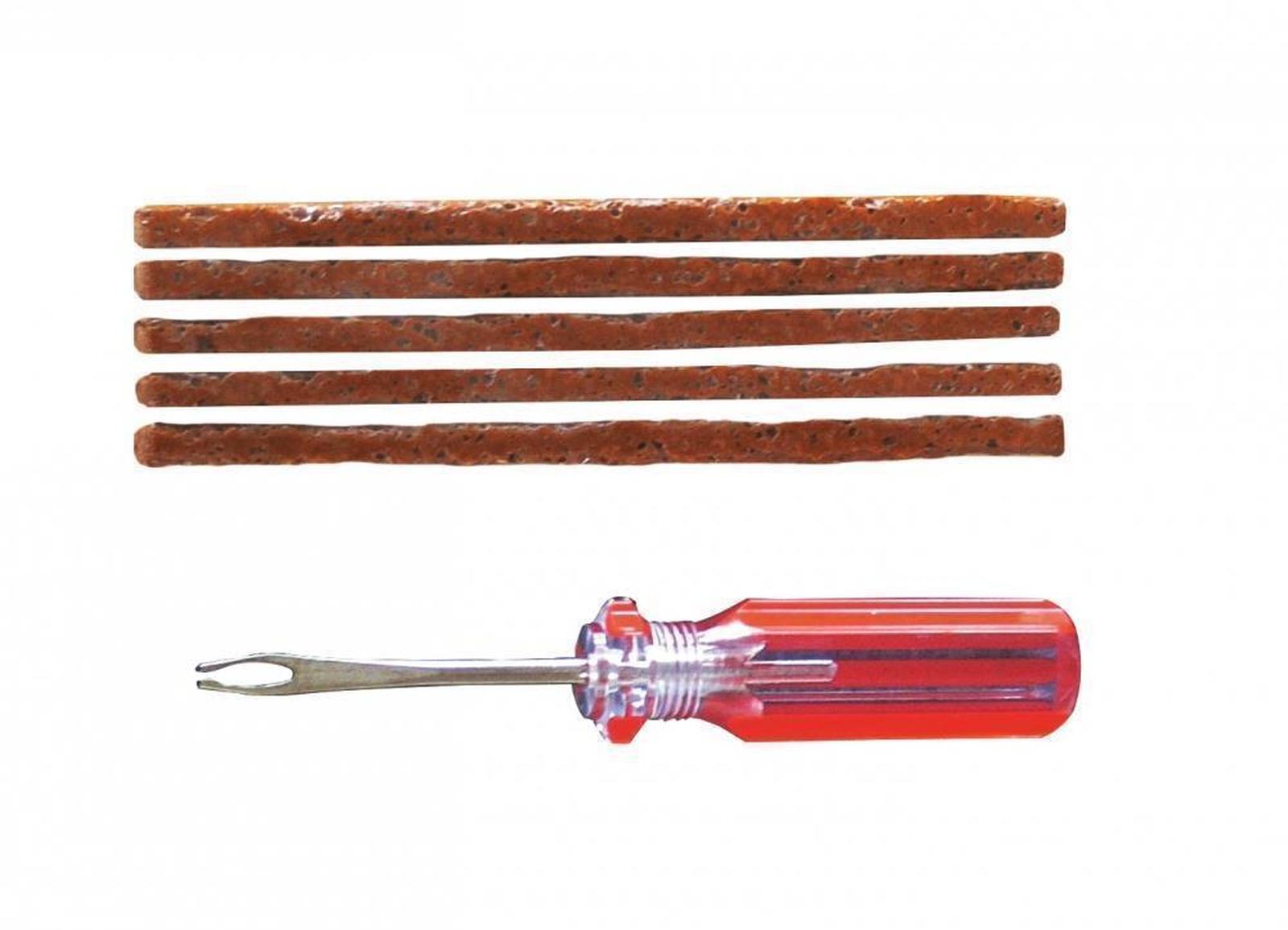 max-6273-1.jpg MaXalami BASIC Tubeless Reparatur-Set (Einführwerkzeug, 5 x Flickwurst Ø 3,5 mm, L=10 cm) – Bild 1