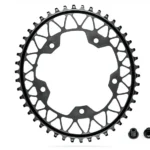 absoluteBLACK OVAL GRAVEL 1X 110BCD 5 holes N/W OVAL 44T +bolts BLACK