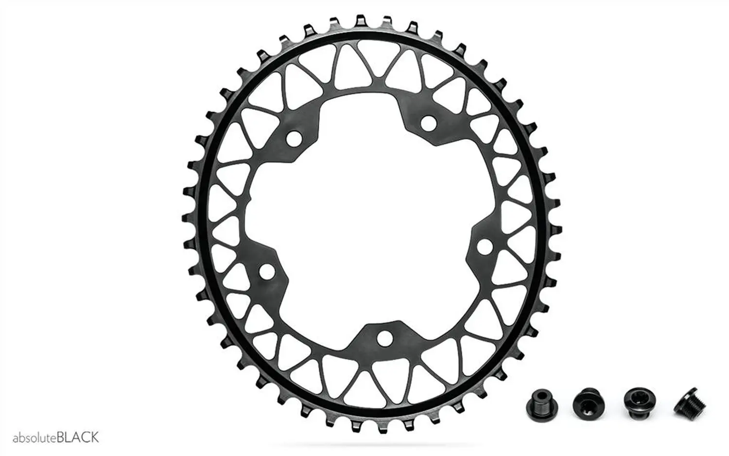 absoluteBLACK OVAL GRAVEL 1X 110BCD 5 holes N/W OVAL 44T +bolts BLACK absoluteBLACK OVAL GRAVEL 1X 110BCD 5 holes N/W OVAL 44T +bolts BLACK – Bild 1